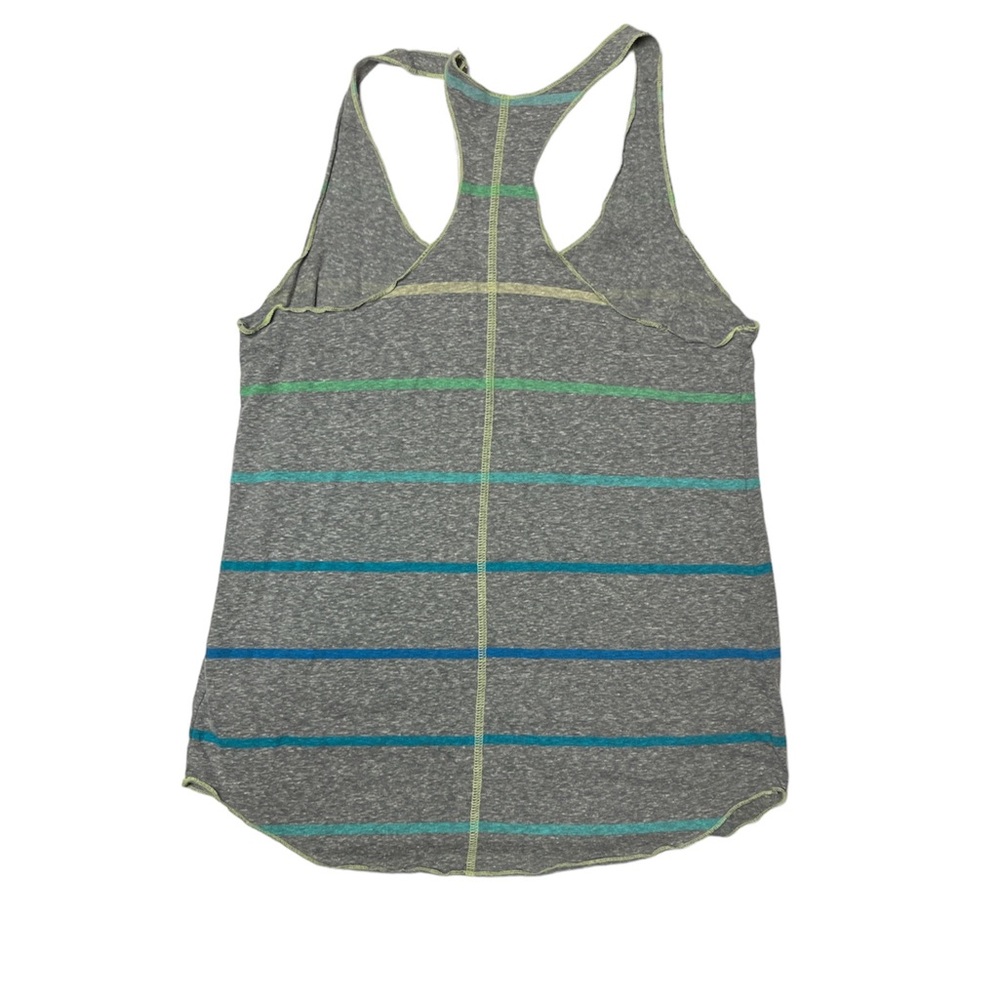NWOT never worn racer back tank top, gray with ombré striping. Size: Medium - Picture 2 of 2